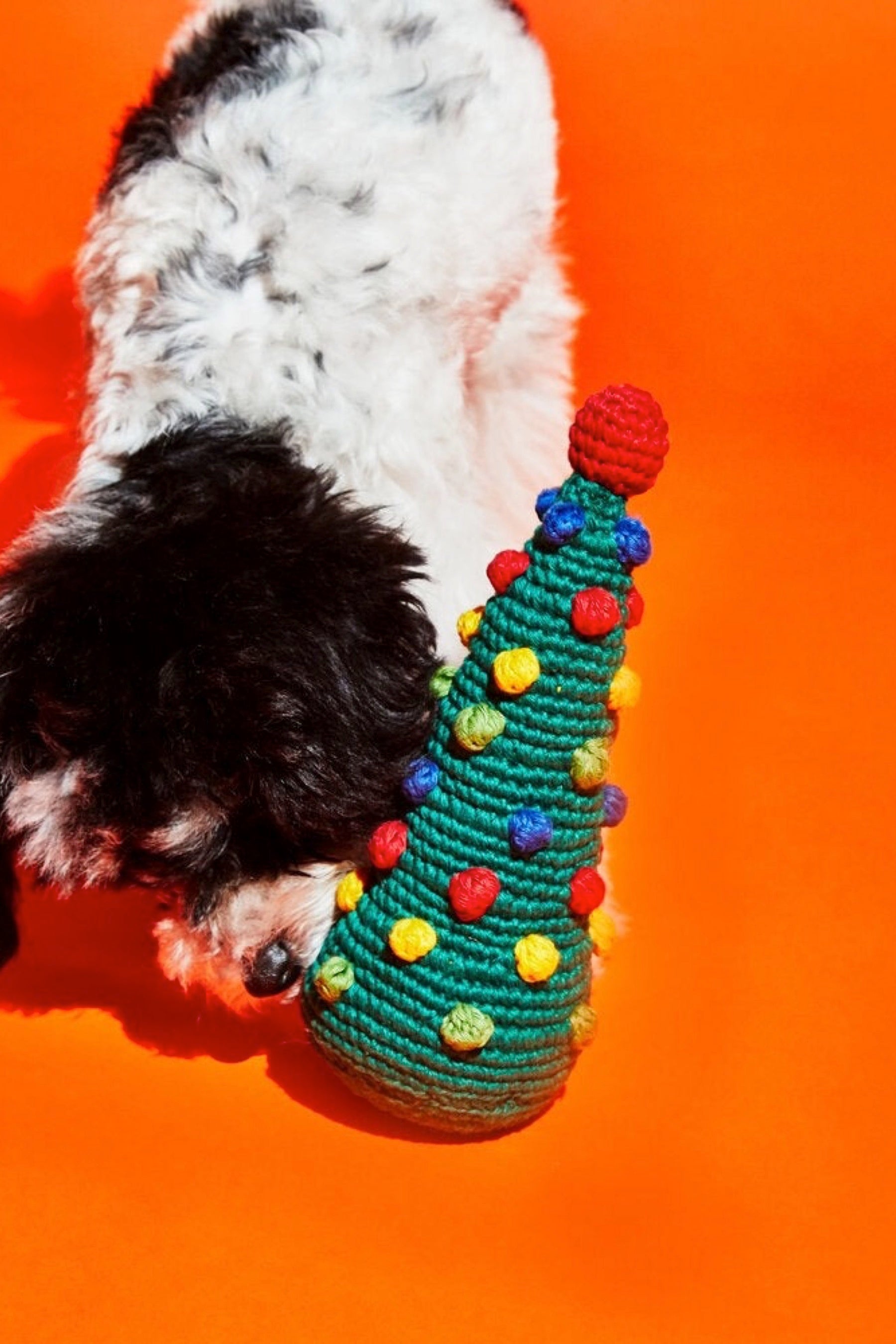 Pom Pom Tree Crochet Dog Toy