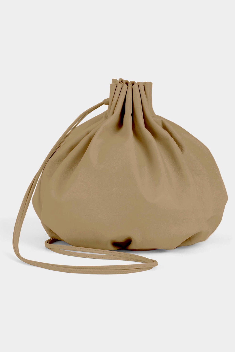 Camel Pleated Balloon Bag