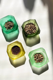 Green Tea Glass Salt Cellar