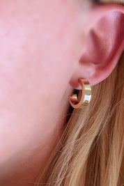 Gold Flat Half Hoops