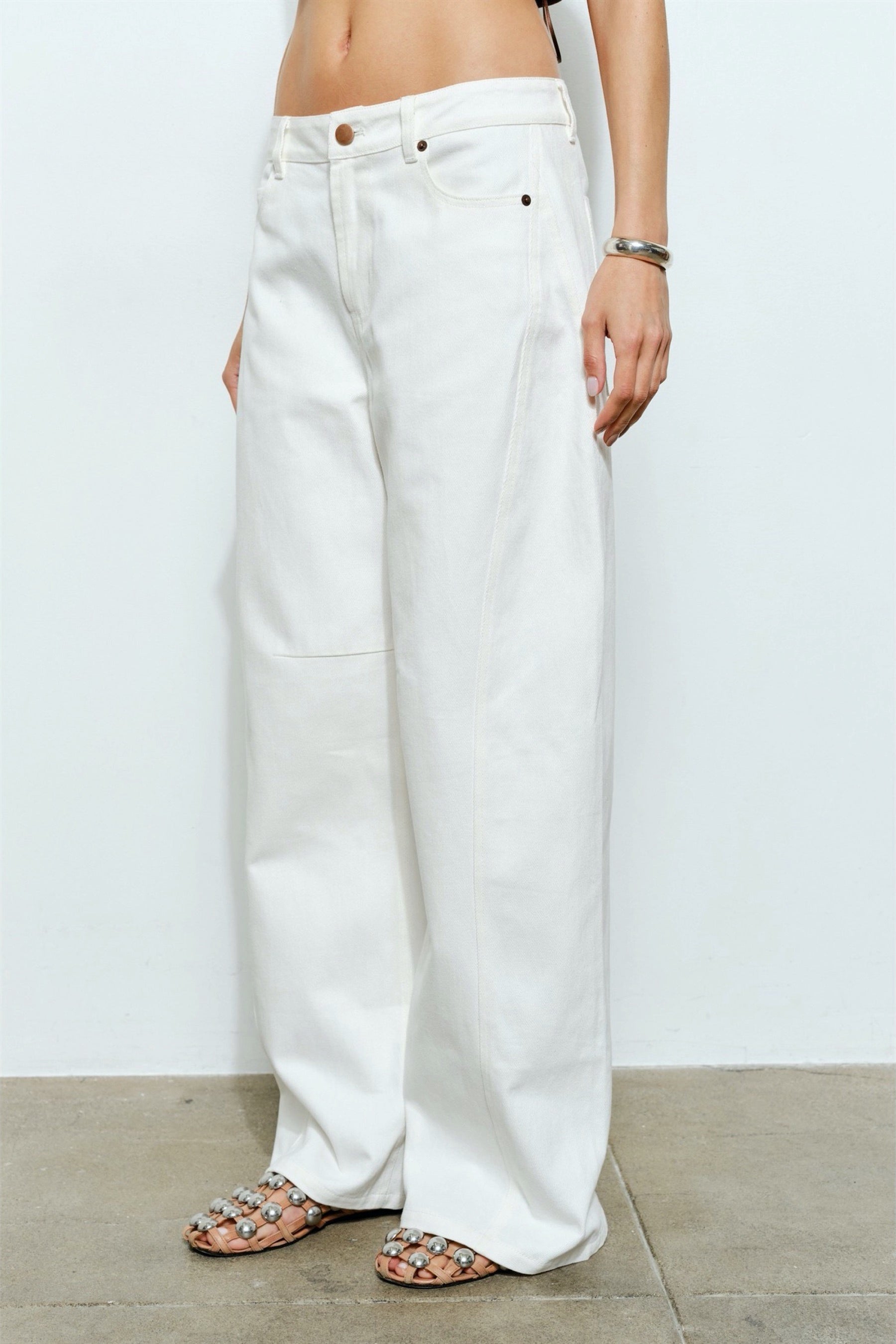 White Brynn Sculpted Wide Denim