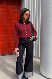 Wide Leg Cuffed Jean