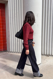 Wide Leg Cuffed Jean