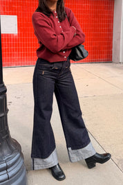 Wide Leg Cuffed Jean