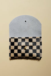 Tan Checkered Cardholder