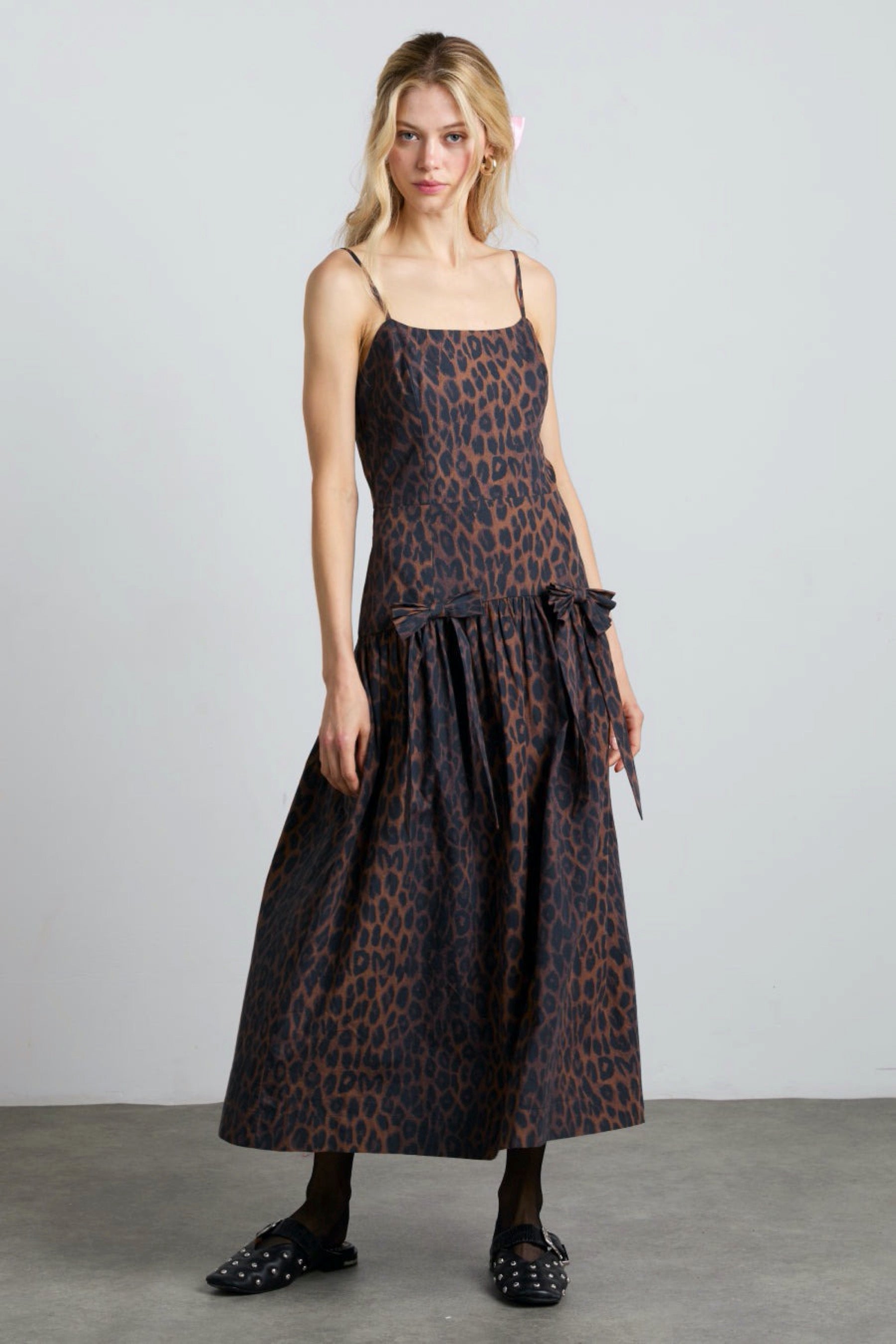 persephone midi dress Persephone Leopard Spot Sleeveless Organic Cotton Midi Dress (Women)