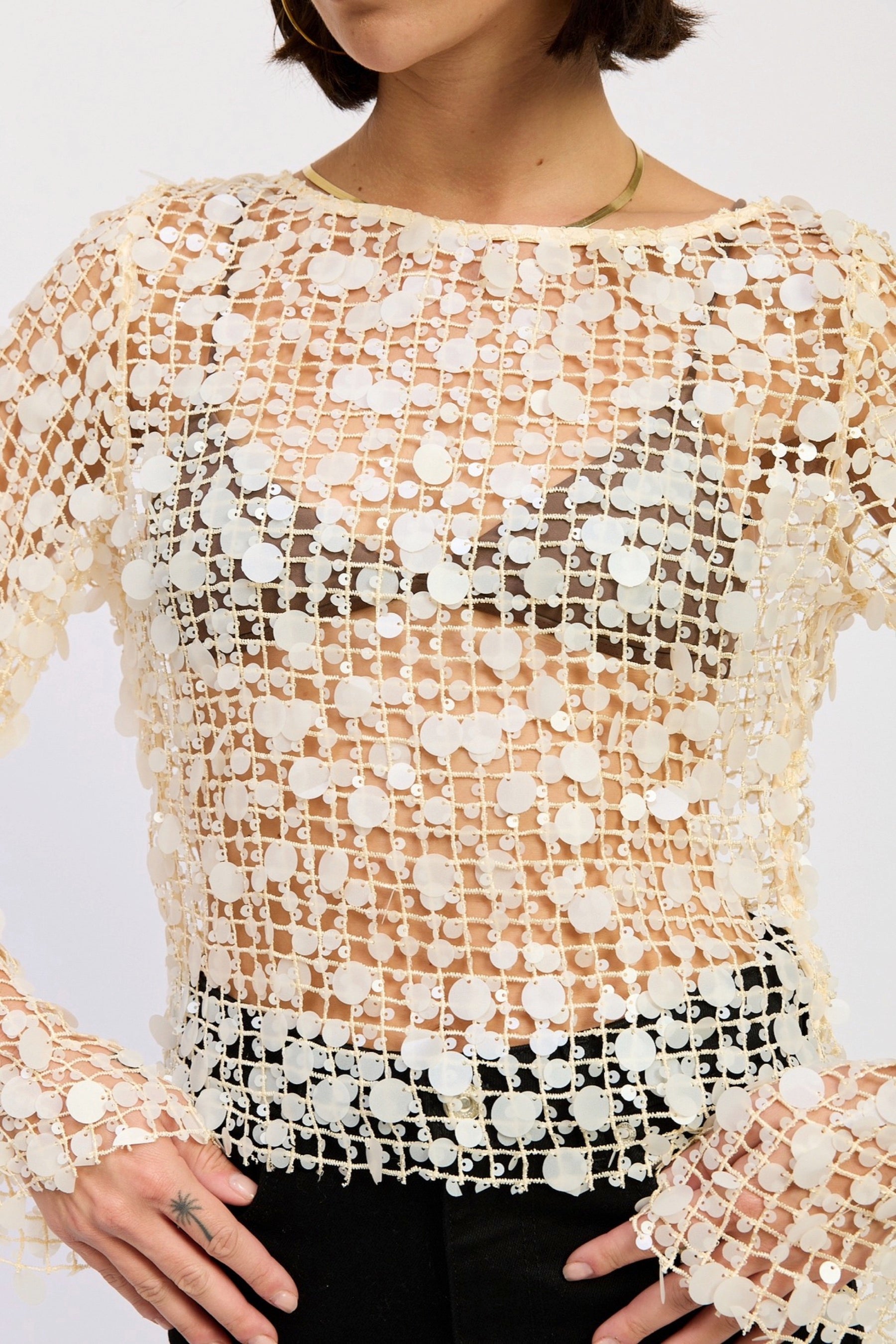 Sequin Mesh Chloe Top