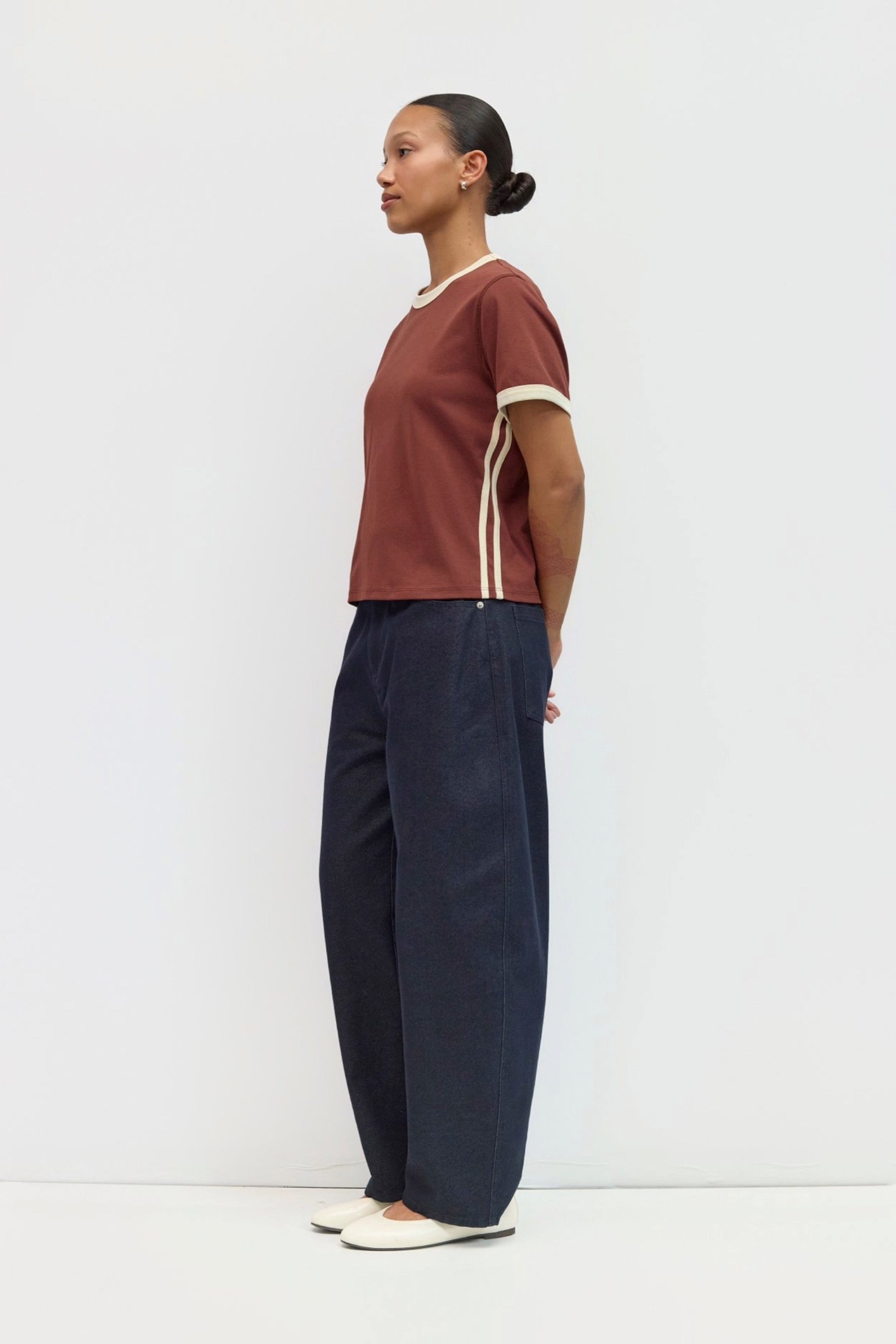 Brown Stripe Cait Tee
