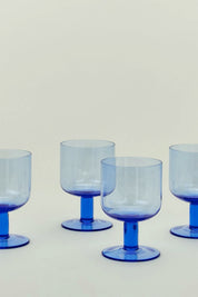 Blue Simple Stemmed Glass