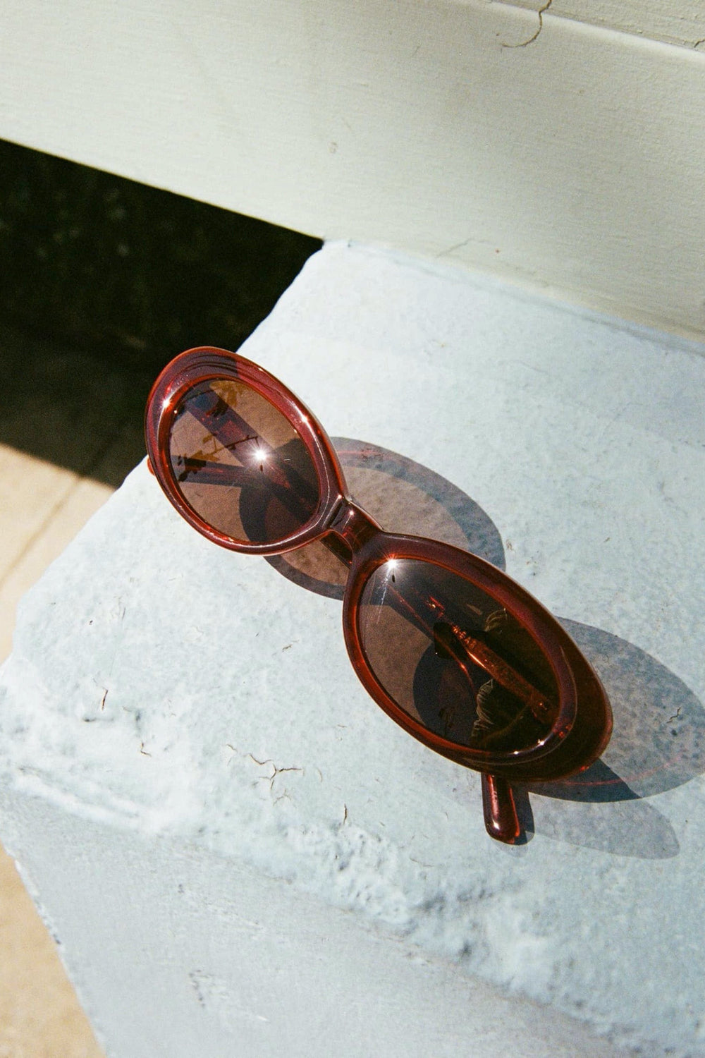 Crystal Black Cherry Sweet Leaf Sunglasses