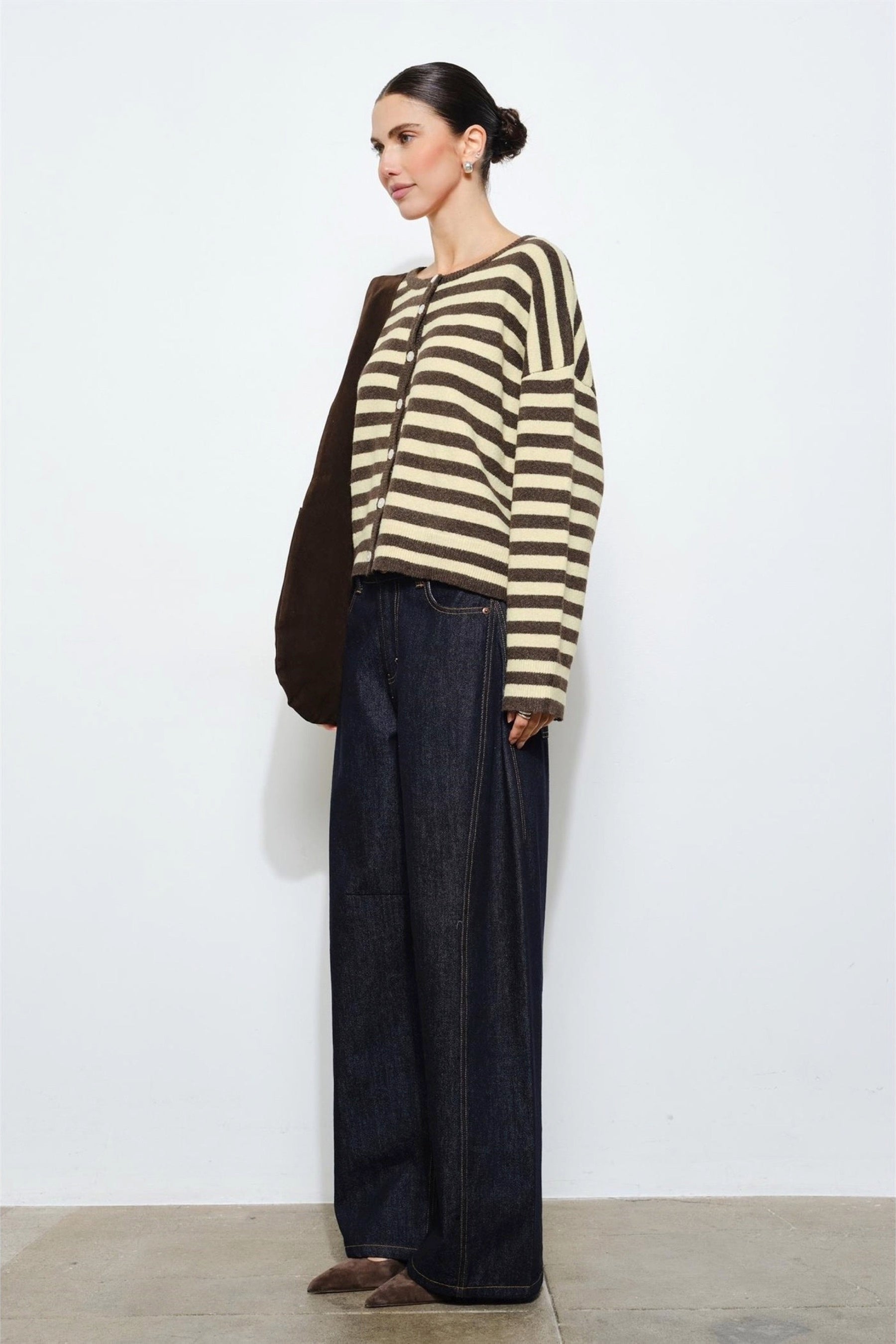 Yellow Stripe Paisley Cardigan