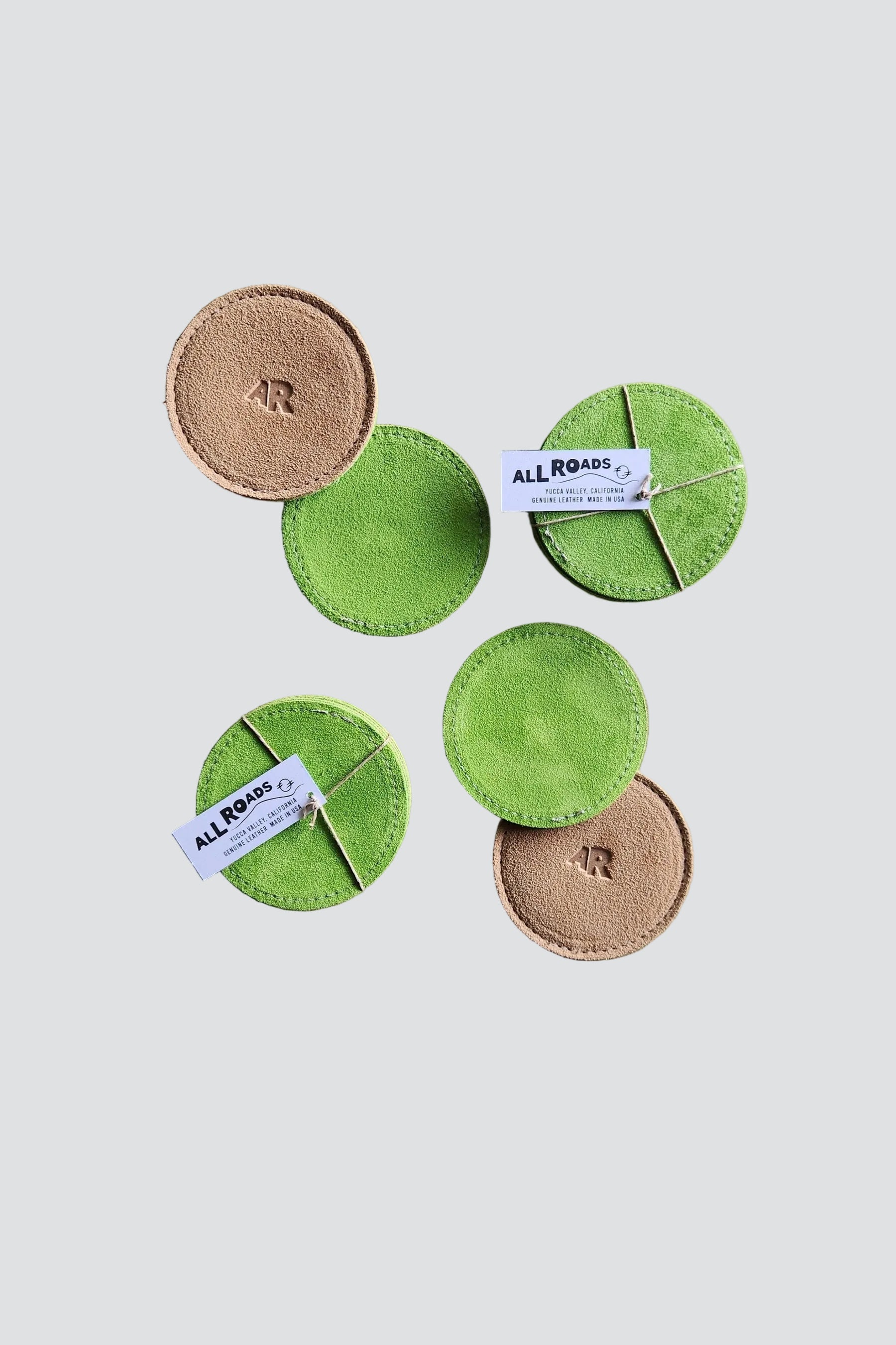 Lime Suede Coasters