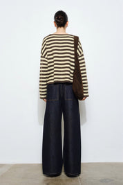 Yellow Stripe Paisley Cardigan