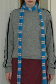Blue Stripe Skinny Scarf