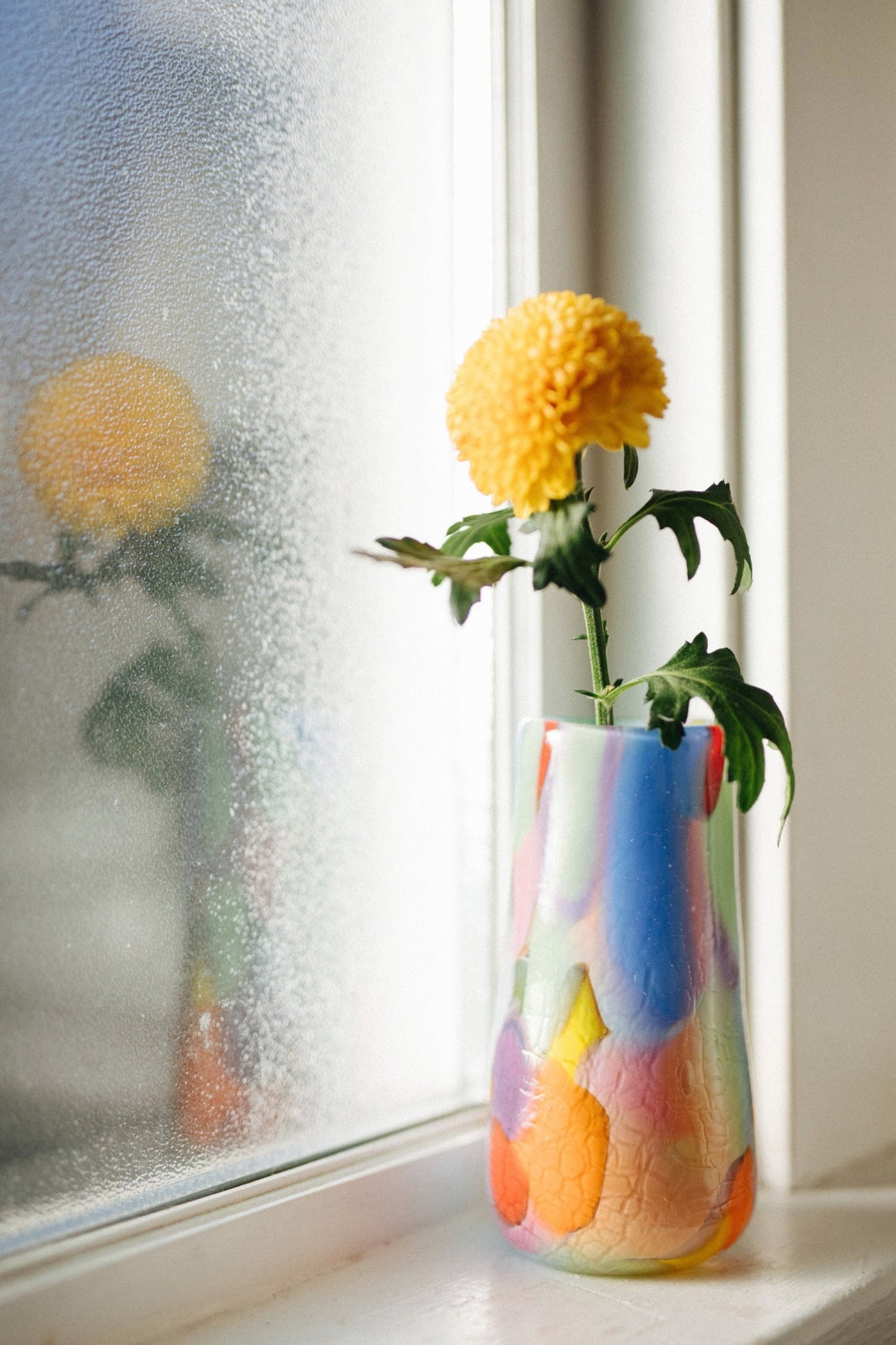 Rainbow Crackle Vase