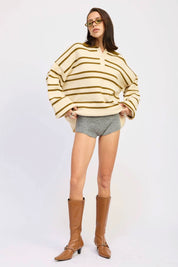 Olive Stripe Seaport Sweater