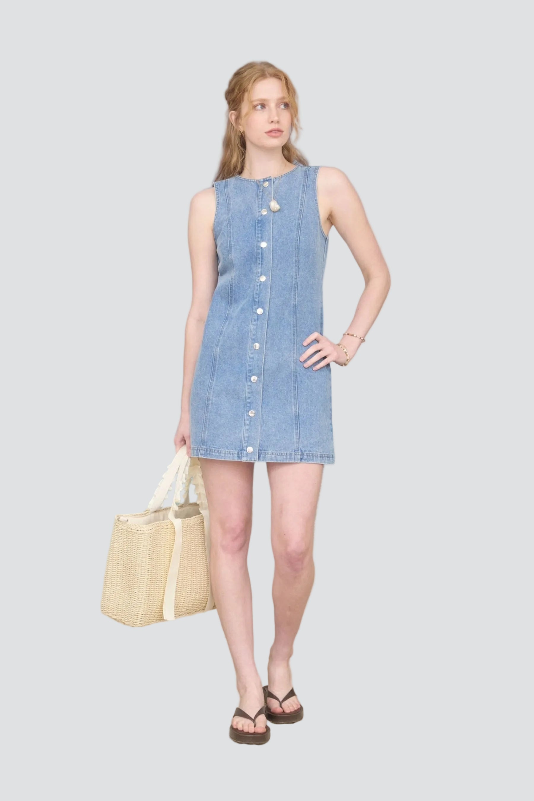 shelly mini dress blue farmers market runs w/ our cutie @nataliezacek