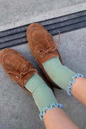 Seaglass + Blue Ruffled Socks