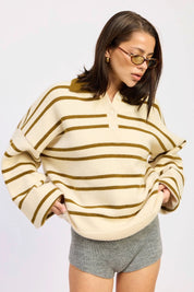 Olive Stripe Seaport Sweater