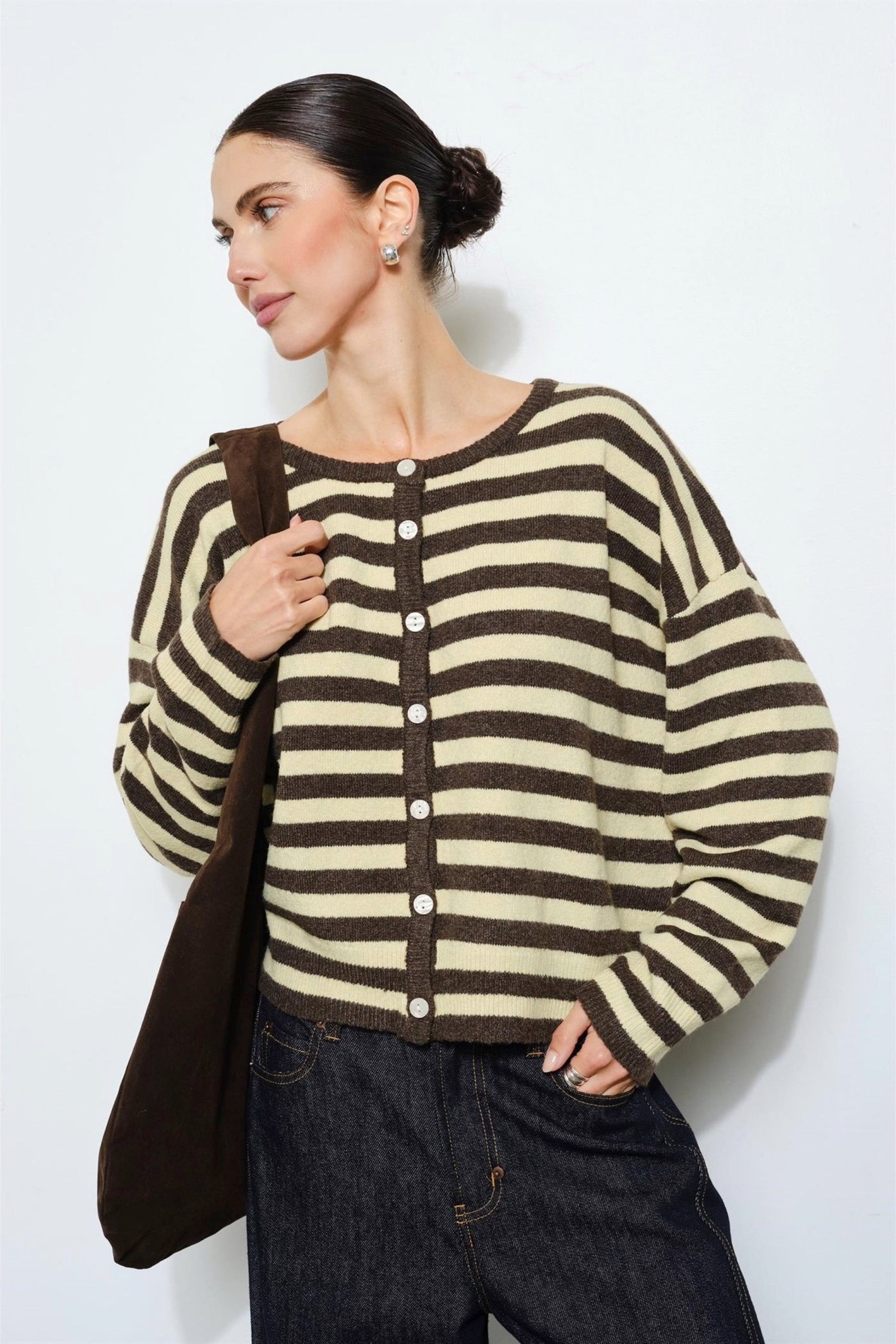 Yellow Stripe Paisley Cardigan