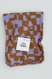 Lilac Pop Checks Tea Towel