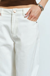 White Brynn Sculpted Wide Denim