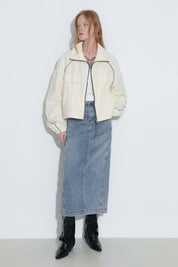 Colorblock Zipper Short Jacket