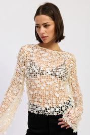Sequin Mesh Chloe Top