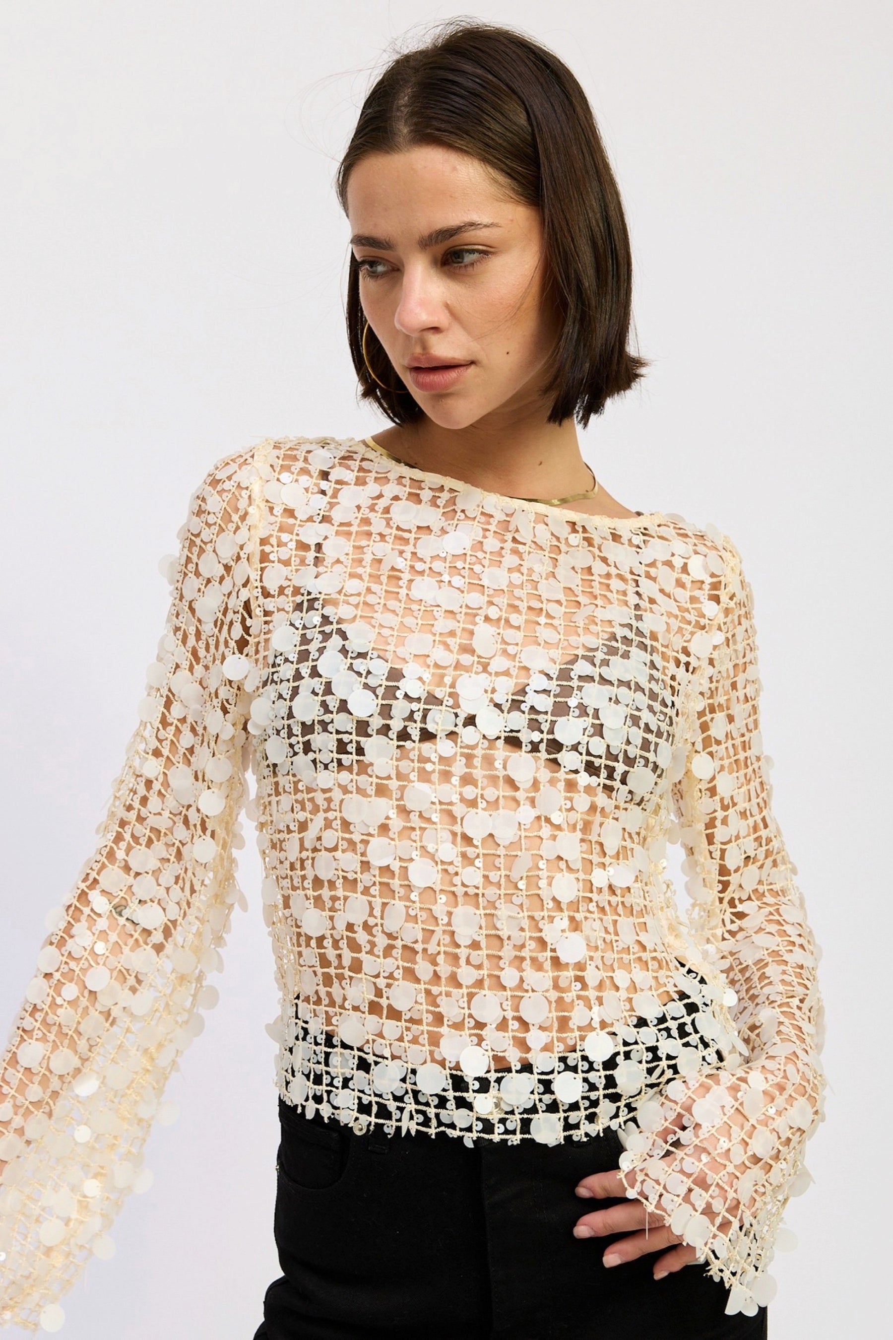 Sequin Mesh Chloe Top