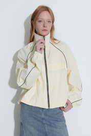 Colorblock Zipper Short Jacket