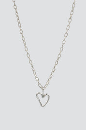 Silver Open Heart Necklace
