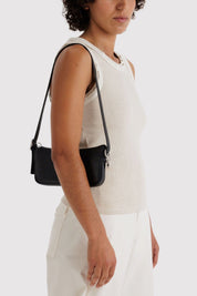 Black Recycled Leather Pochette