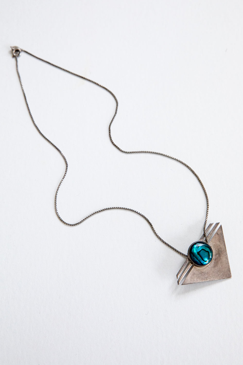 Sterling Triangle Abalone Necklace