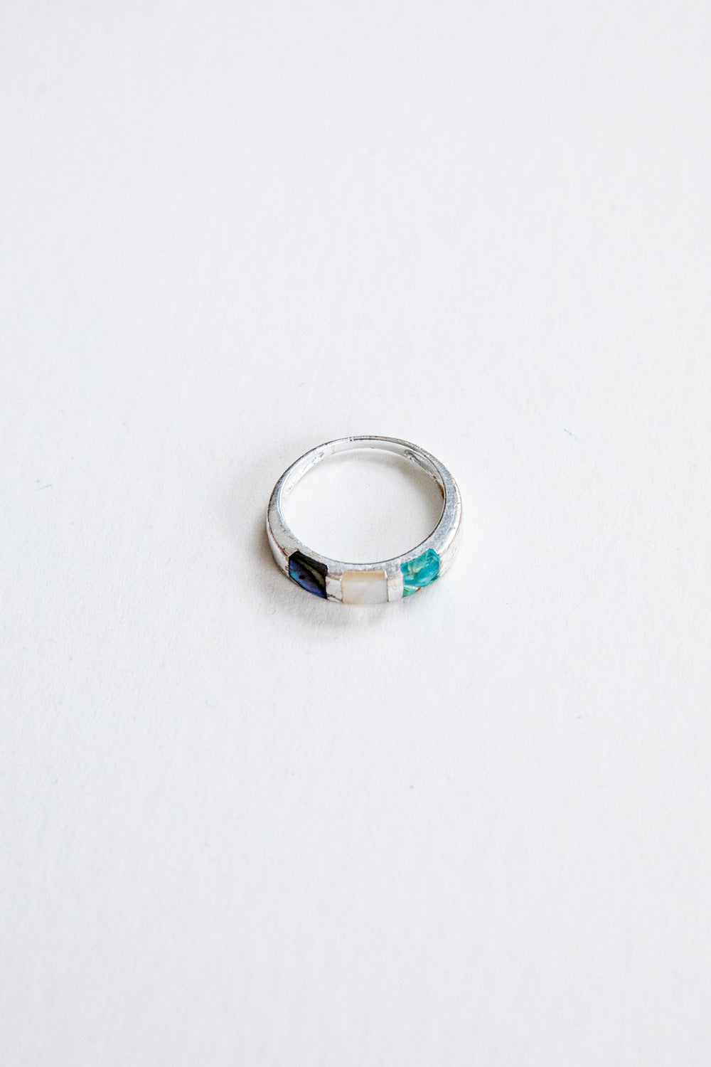 Abalone + Pearl Banded Ring