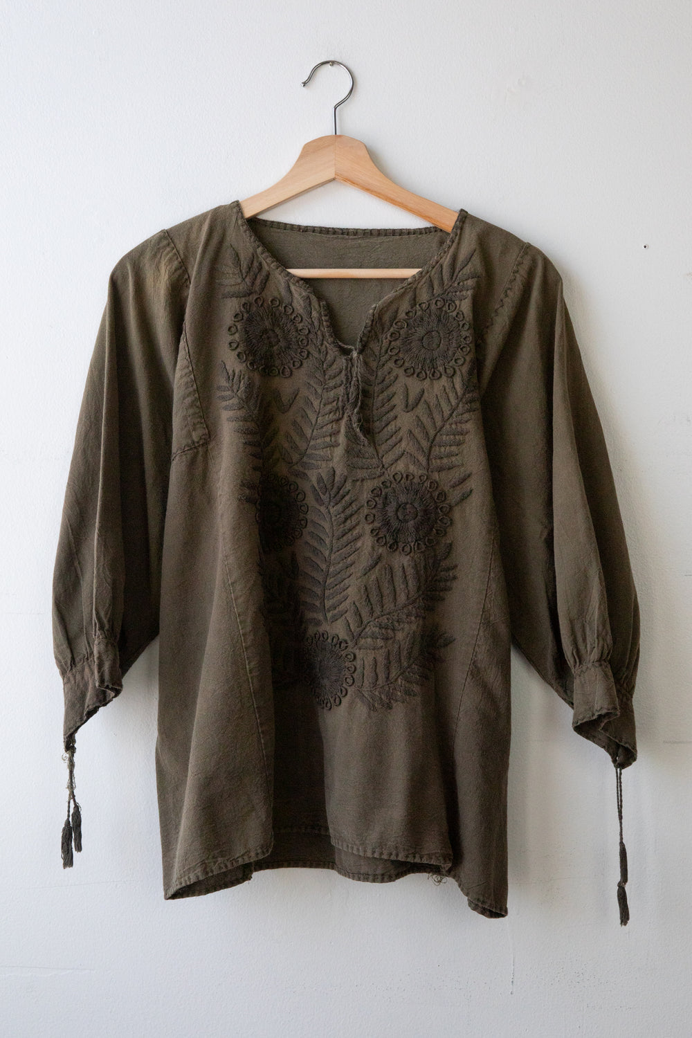Brown Handmade Embroidered Top