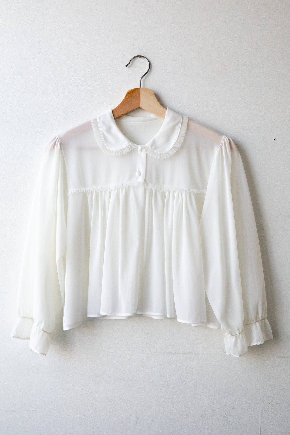 White Sheer Cropped Bed Jacket