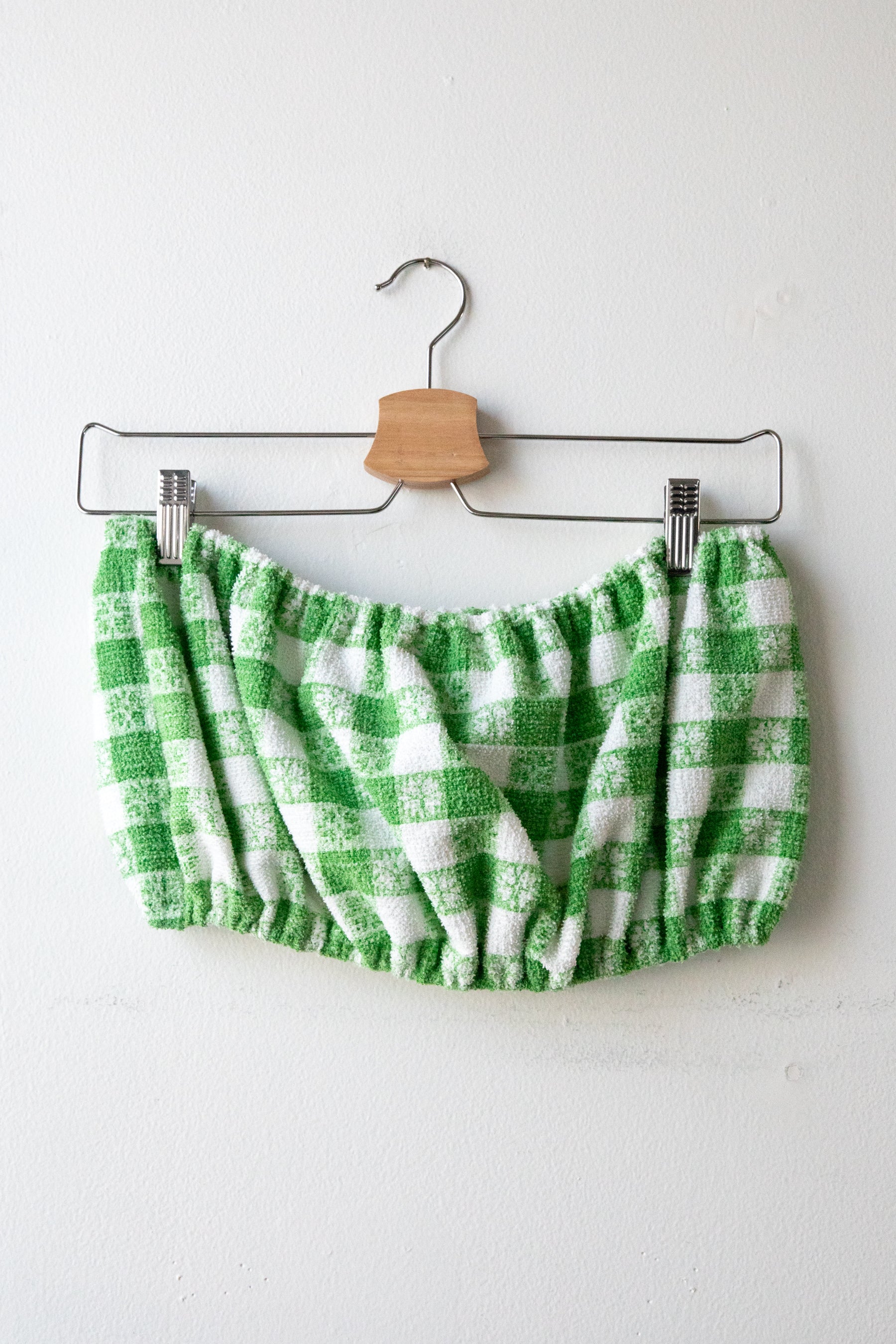 Green Gingham Towel Tube Top