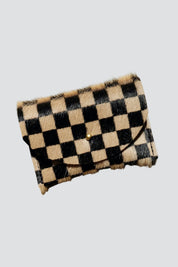 Tan Checkered Cardholder
