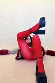 Red Solid Tights