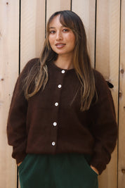 Cocoa Bean Leila Mohair Cardigan