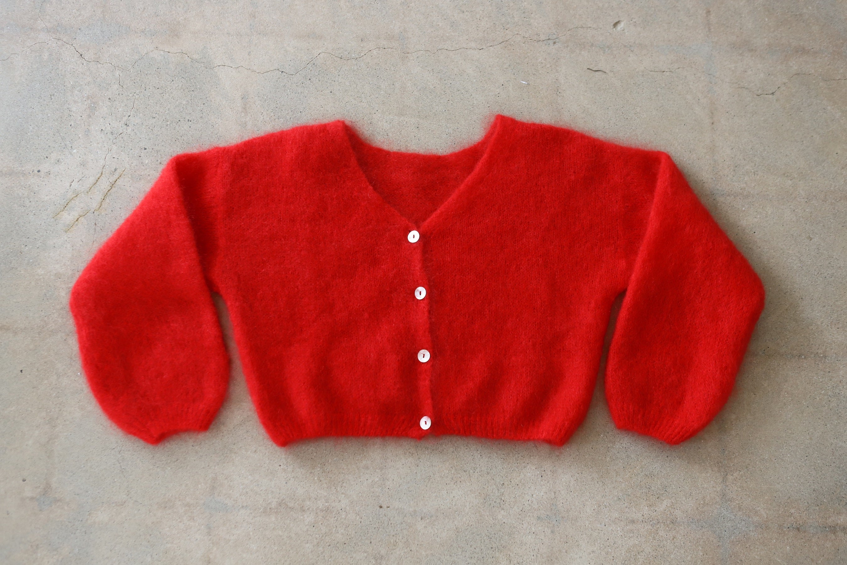Lipstick Red Cornelia Cropped Cardigan