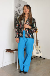 Sheer Metallic Floral Cardi