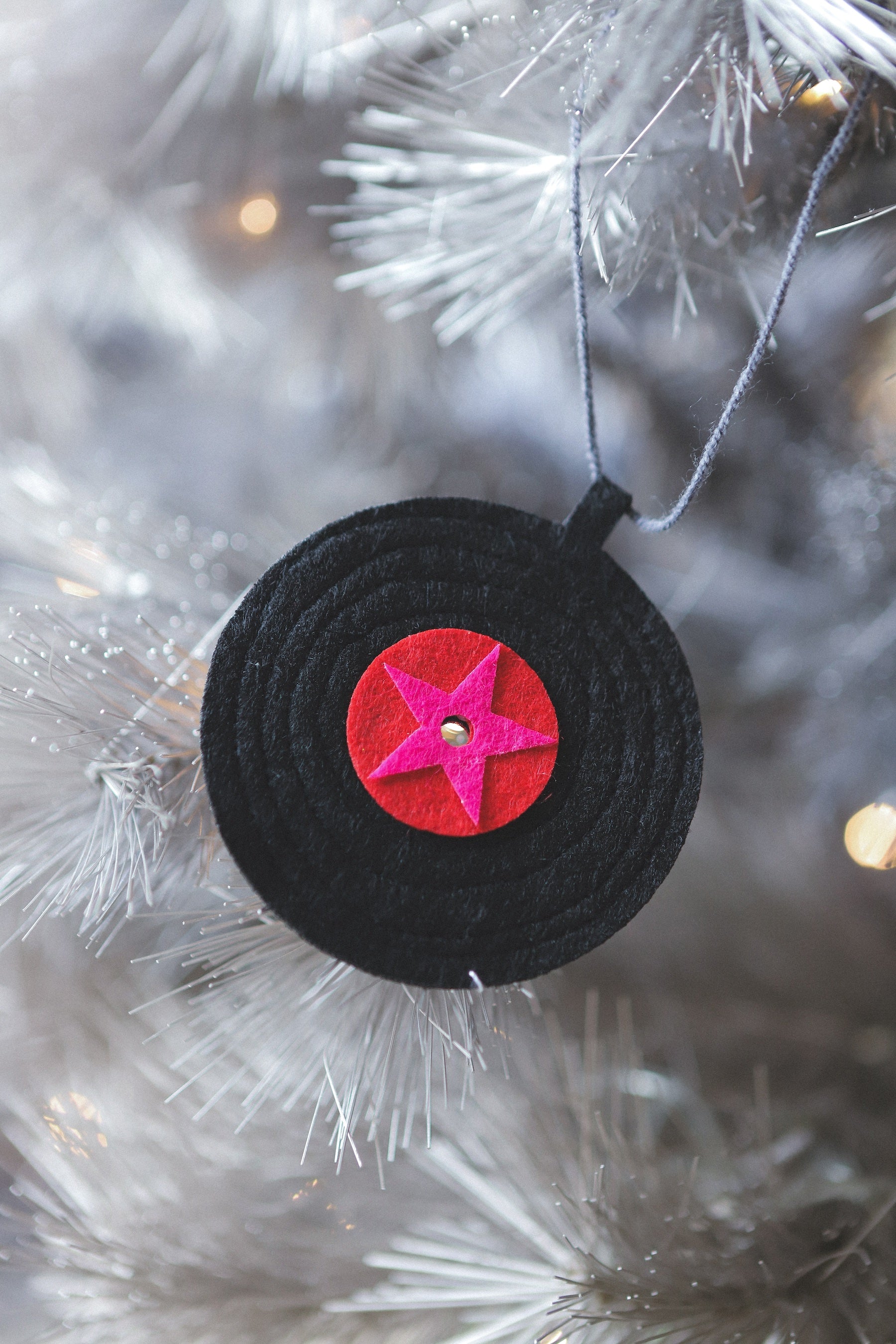 Vinyl Record Felt Ornament