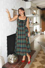 Freya Plaid Midi Dress
