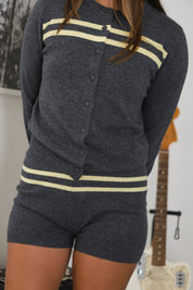 Charcoal Butter Stripe Shorts