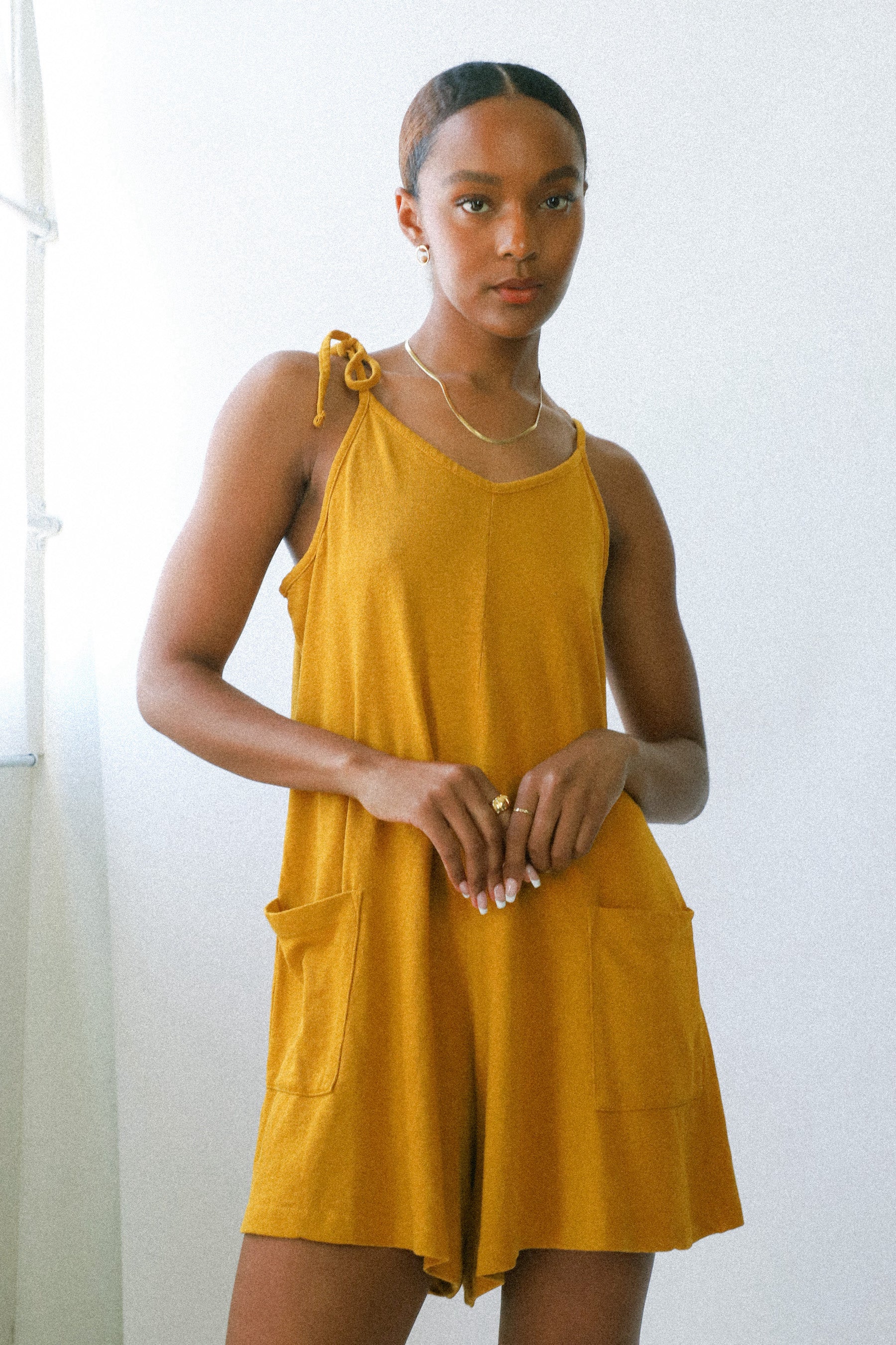 mustard yellow romper dress Spicy Mustard Sespe Short Romper – Prism Boutique