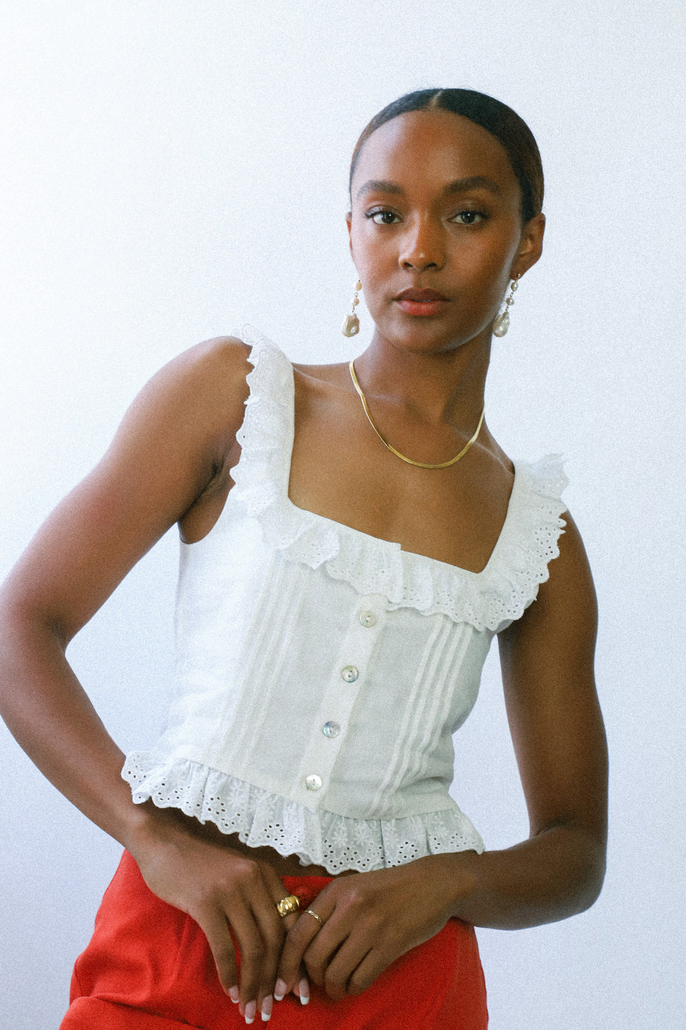 White Birkin Lace Camisole Prism Boutique