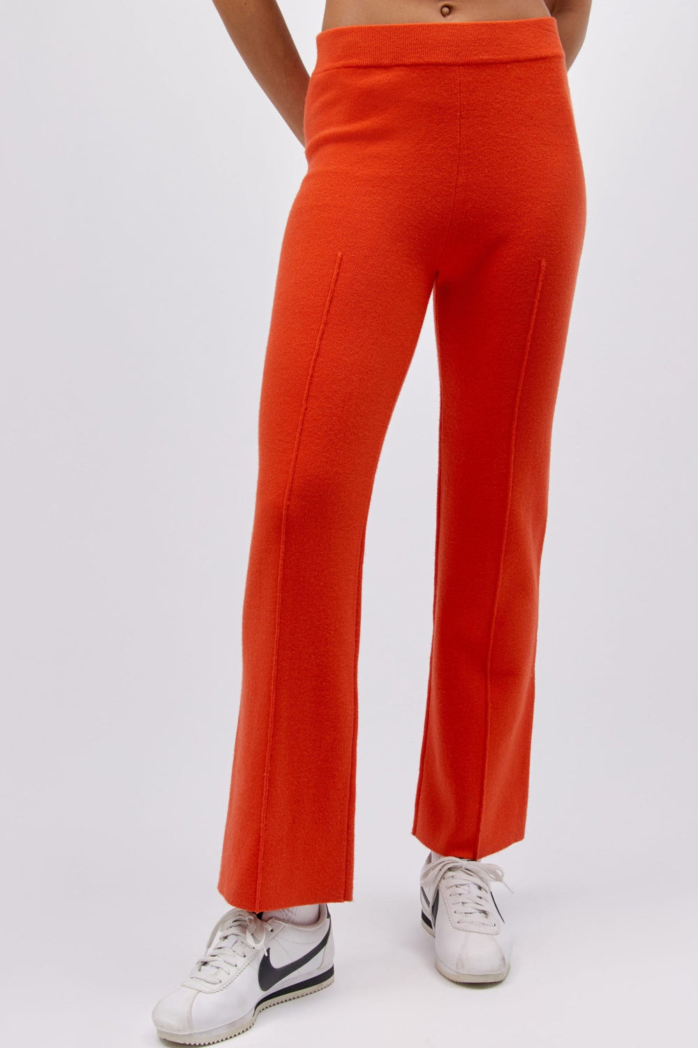 Hot Orange Pintuck Pant