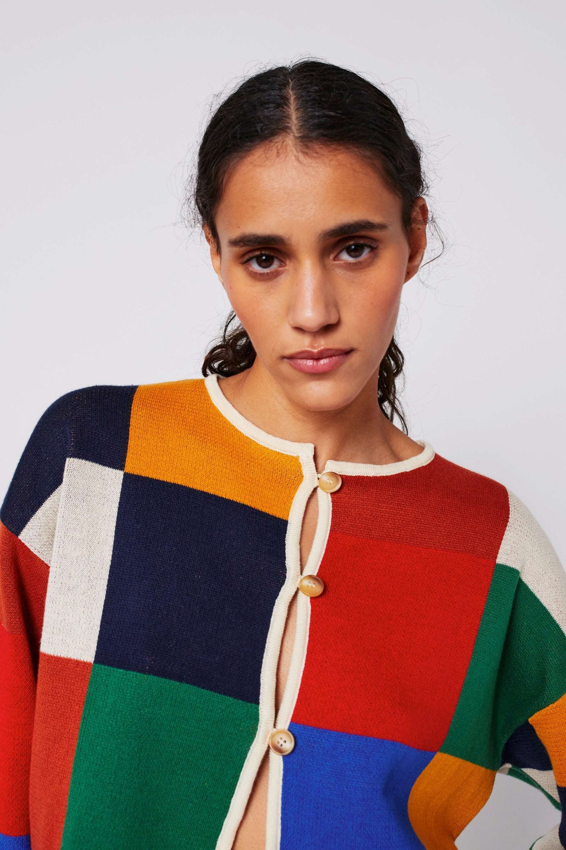 Multicolor Check Cardigan