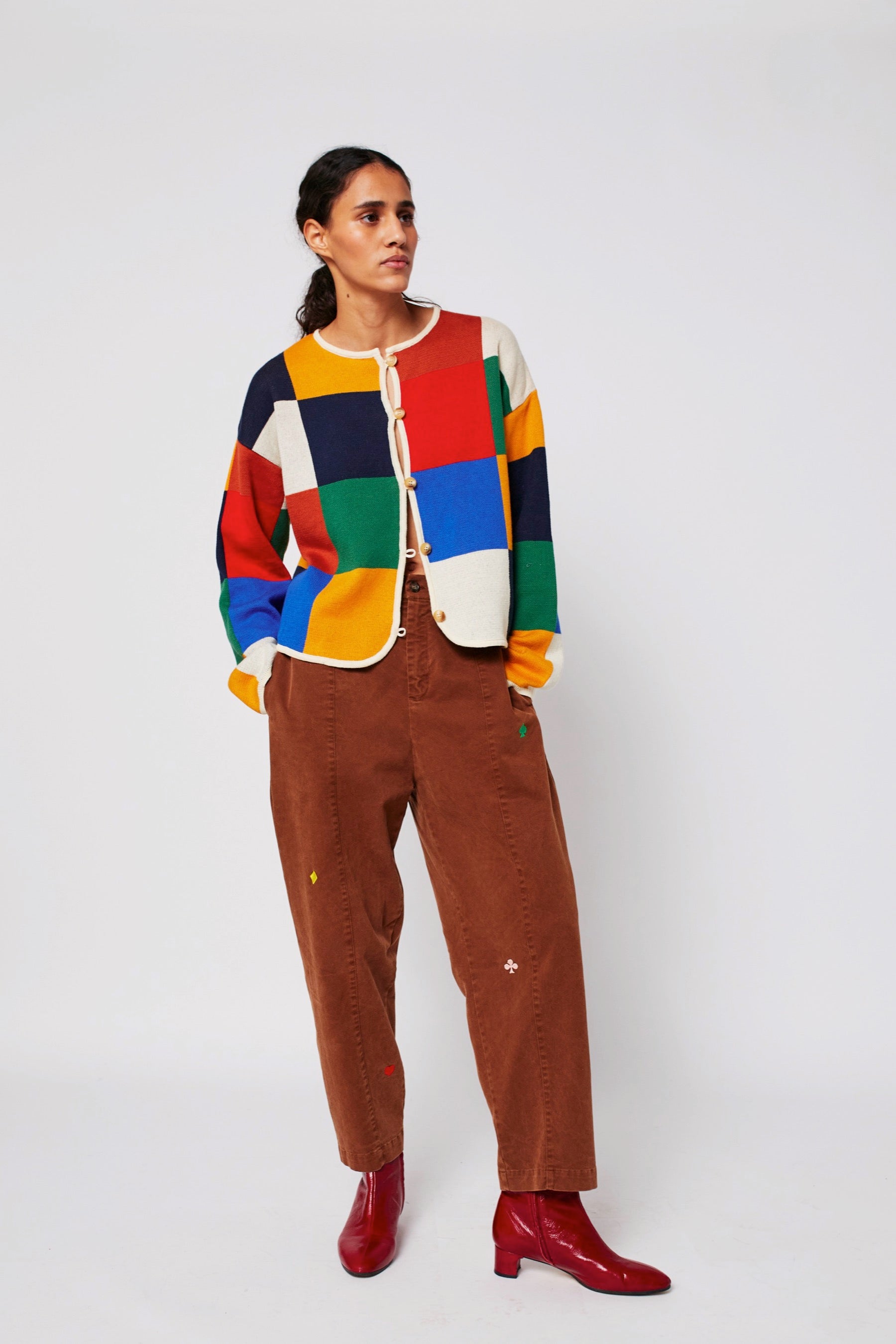 Multicolor Check Cardigan